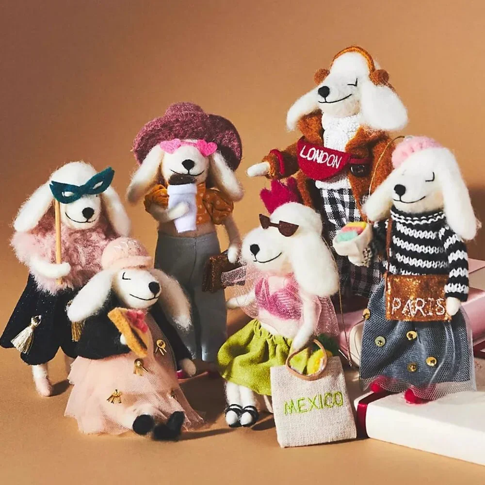 Brand New Anthropologie Travel Poodle (LONDON) Christmas Ornament - Picture 3 of 3